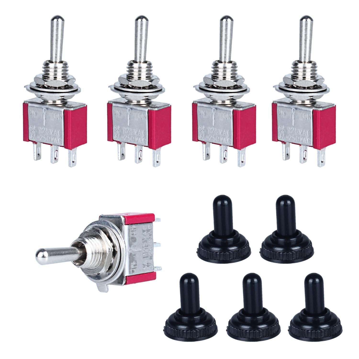 5pcs Mini Momentary Toggle Switch 3 Pins 3 Positions SPDT On-Off-On Miniature...