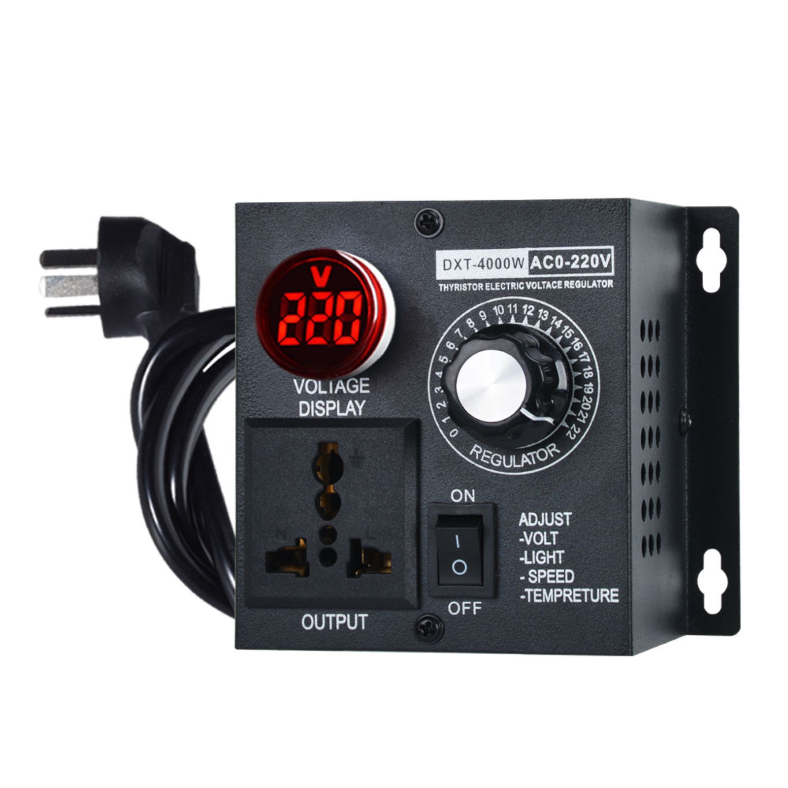 Voltage Regulator Fan Speed Controller Fit AC 10-110V/10-220V Output Voltage