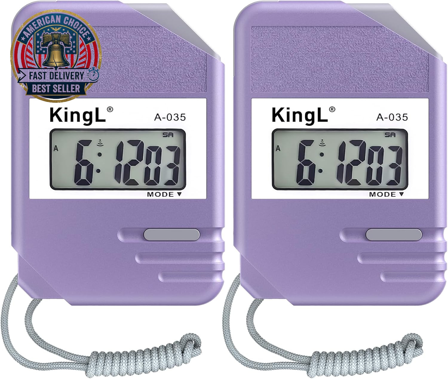 2 Pack Digital Stopwatch Timer with Large Display,Lap Split Mode, Waterproof Han