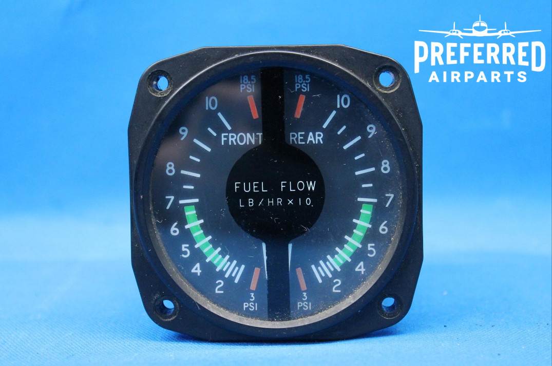 Used Cessna Aircraft Dual Fuel Flow Gauge, p/n C662040-0102 (23584)
