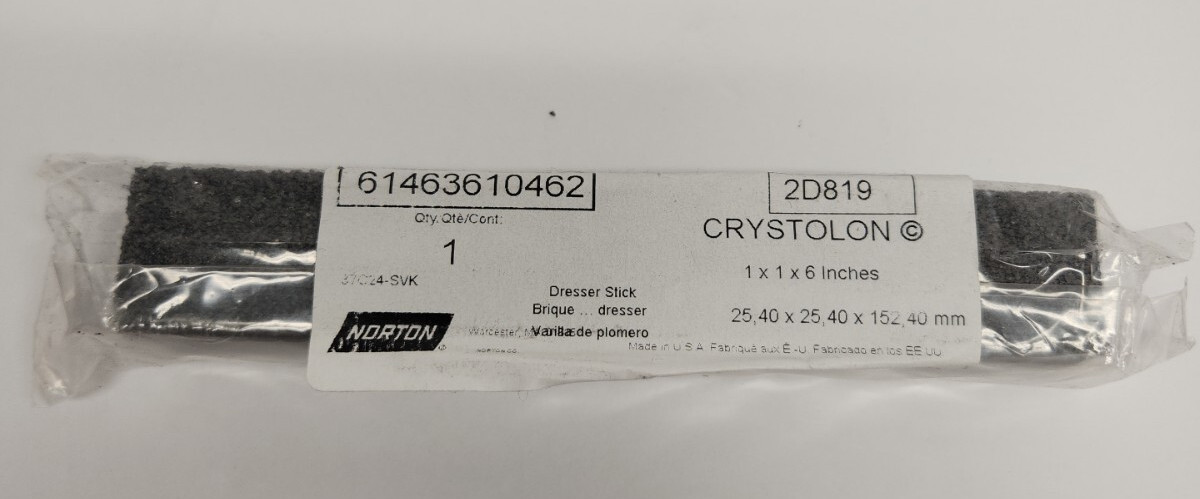 6" X 1"X 1" dresser stick 37C24-SVK Black Norton Crystolon 2D819 Made In USA