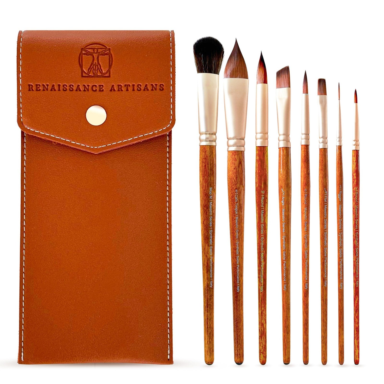 Maestro Series - Sable Watercolor Brushes 8Pcs Kolinsky Sable Performance Bru...