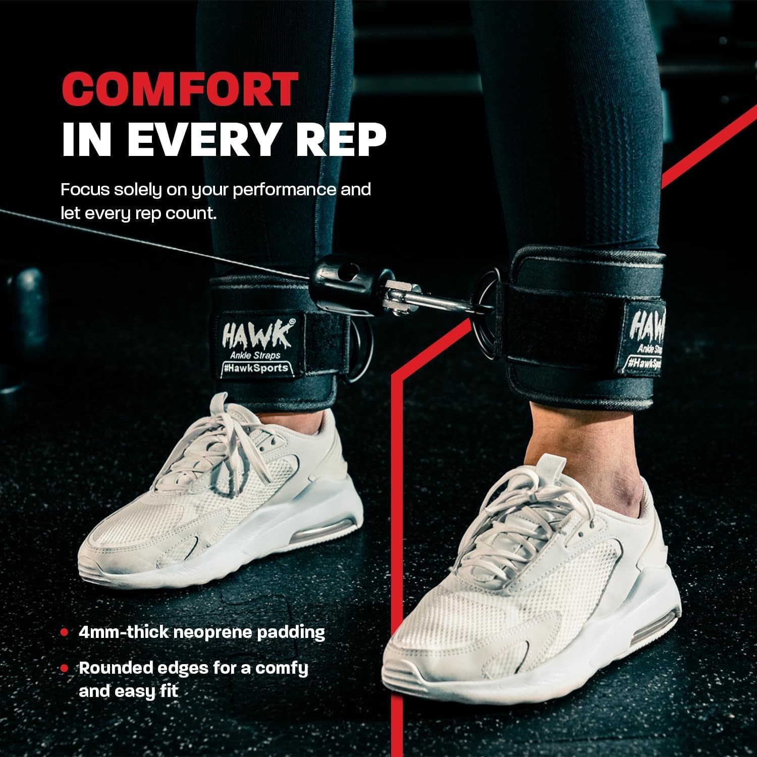 Adjustable Glute Kickback Ankle Straps for Enhanced Lower Body Strength Training
