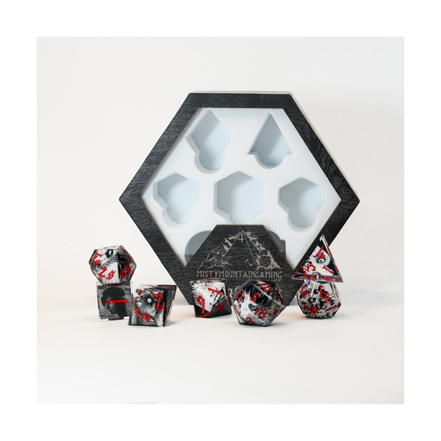 Misty Mountain Sharp Edge Resin Dice Poly Set - Junji Ito (7) New