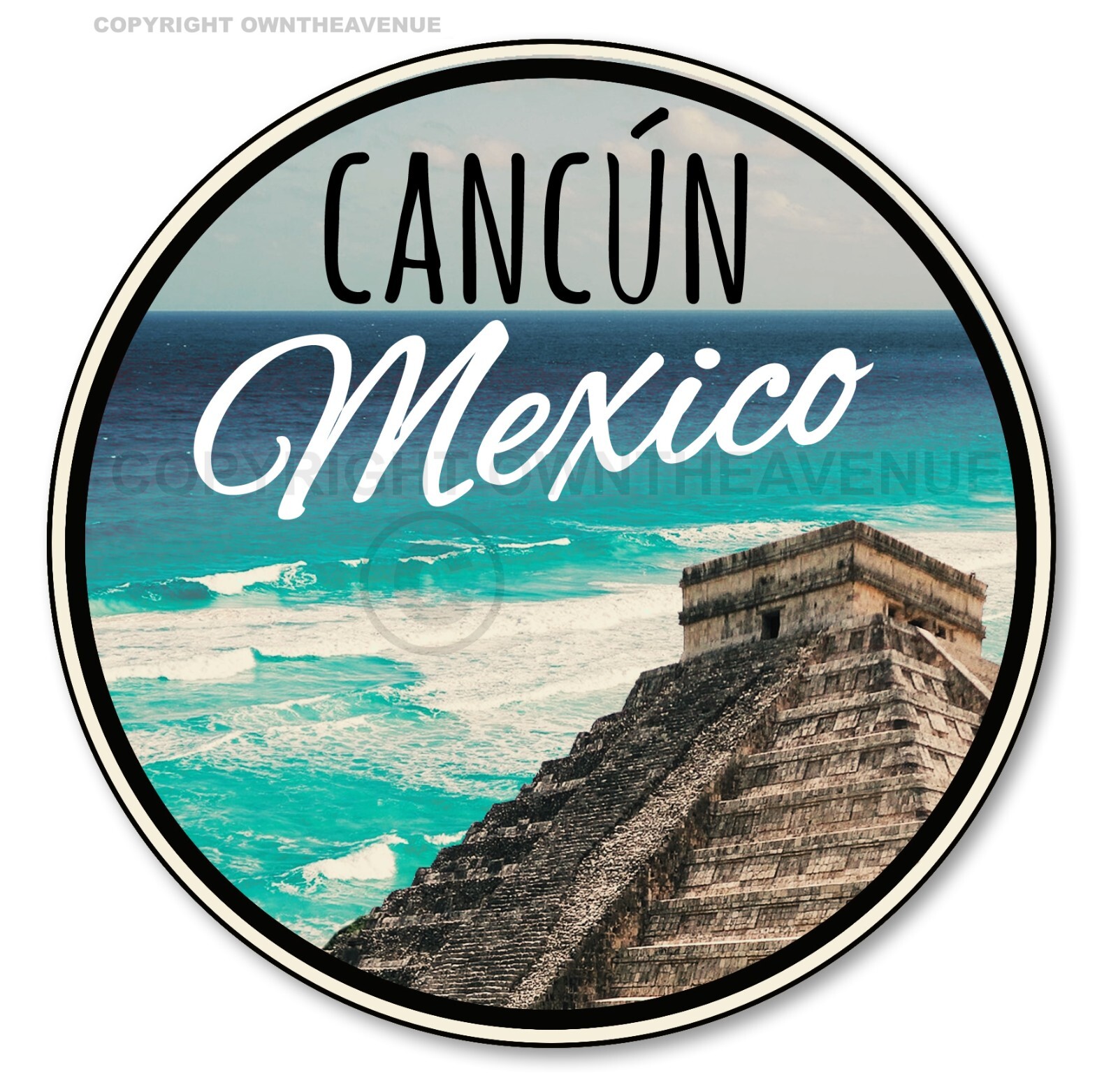 Cancún México Souvenir Car Truck Laptop Vinyl Sticker Decal 3.75" Cancun Mexico