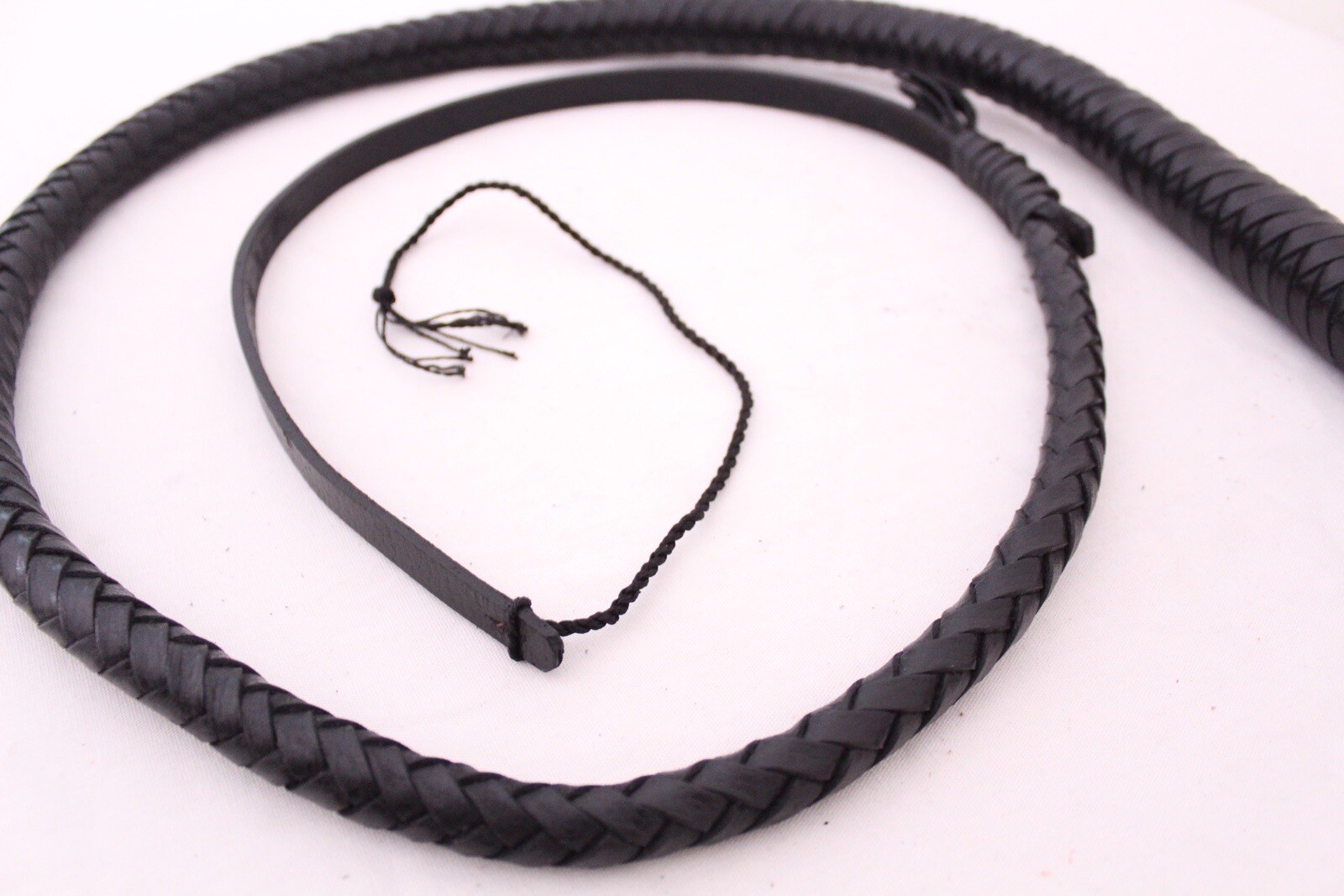 Genuine Leather BullWhip, 4 Ft Long, 8 Plaited, Black bullwhip(ON CLEARANCE)