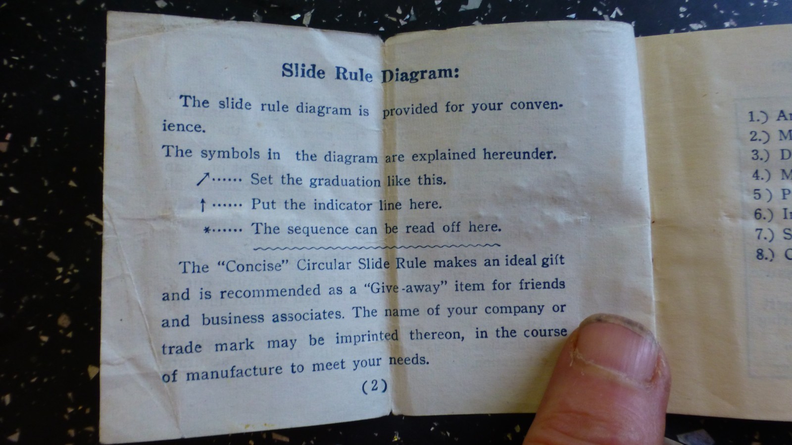 Vintage Concise Circular Slide Rule Instructions + Case British Crane Excavator