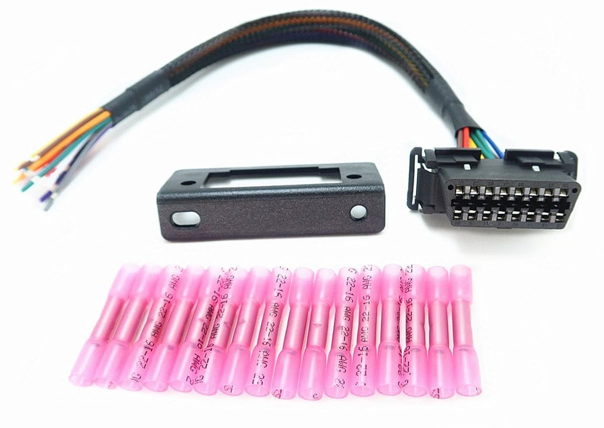 OBD2 Female to Open Pigtail Cable Replacement 1ft 30cm for Vehicle Diagnostics