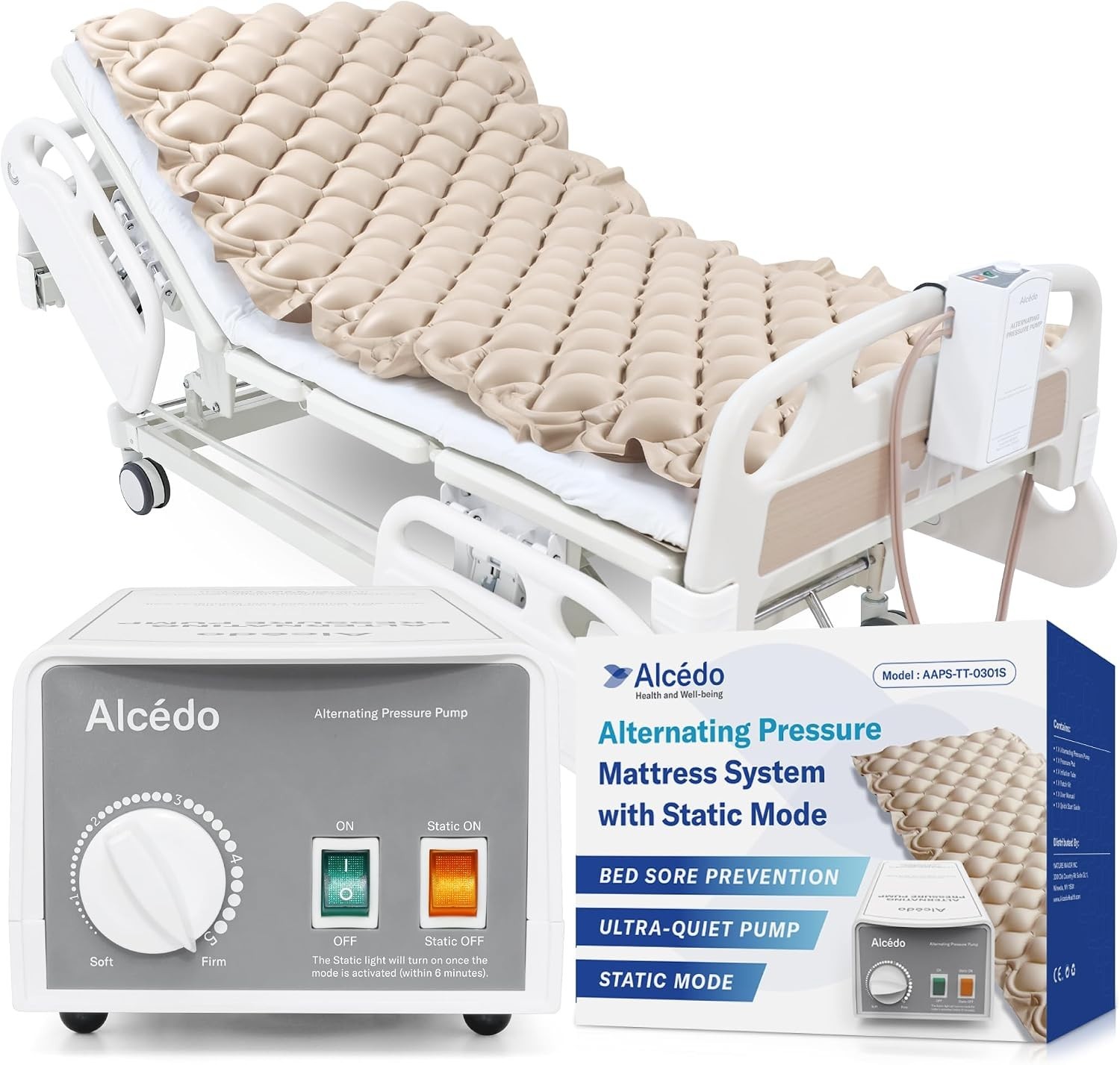ALCEDO Static Mode Alternating Pressure Mattress System Sores & Ulcer Prevention
