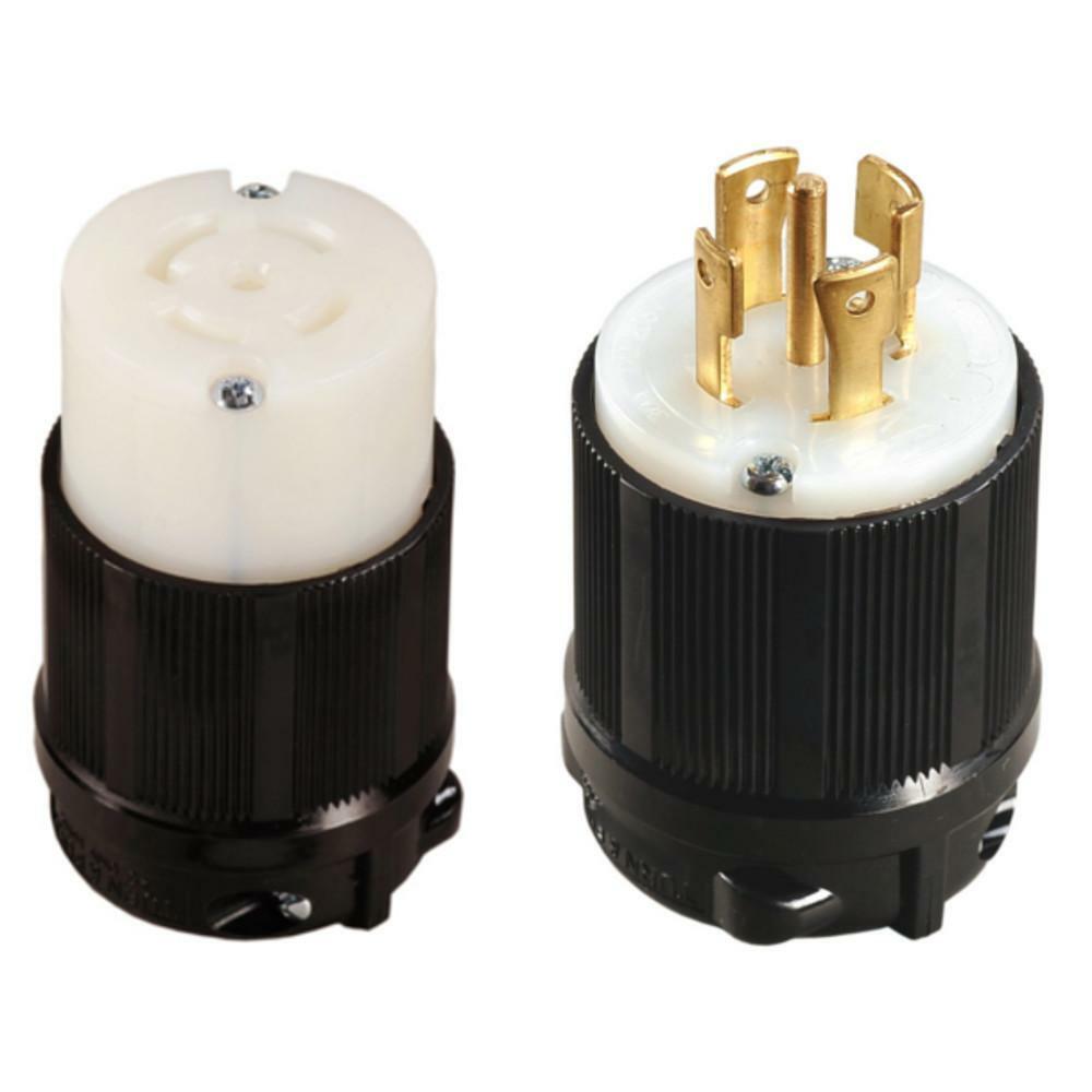 NEMA L21-30 Plug and Connector Set - Rated for 30A, 120/208V, 5-Wire, 4 Pole