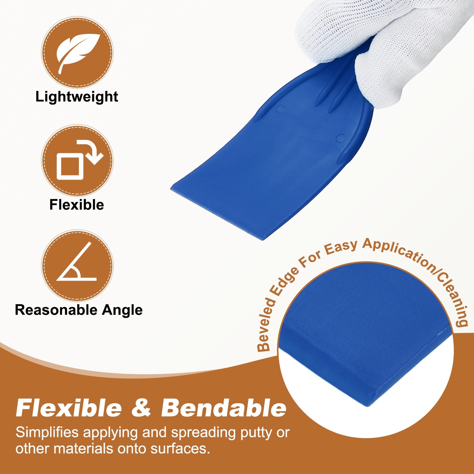 5pcs Putty Knife 2" Width Flexible Plastic Putty Knife Paint Scraper Blue
