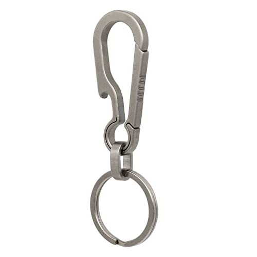 Key Chain Clip Titanium Carabiner Keychain Quick Release Carabiner for 1 Grey