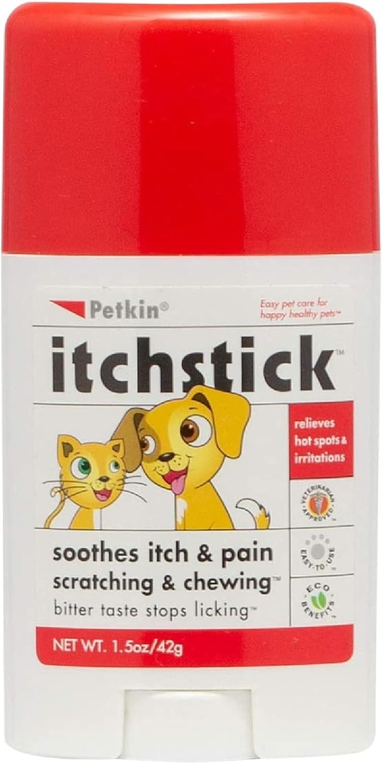 Petkin Anti Itch Stick for Pets, Bitter Taste Stops Licking & Chewing - 1.5 oz