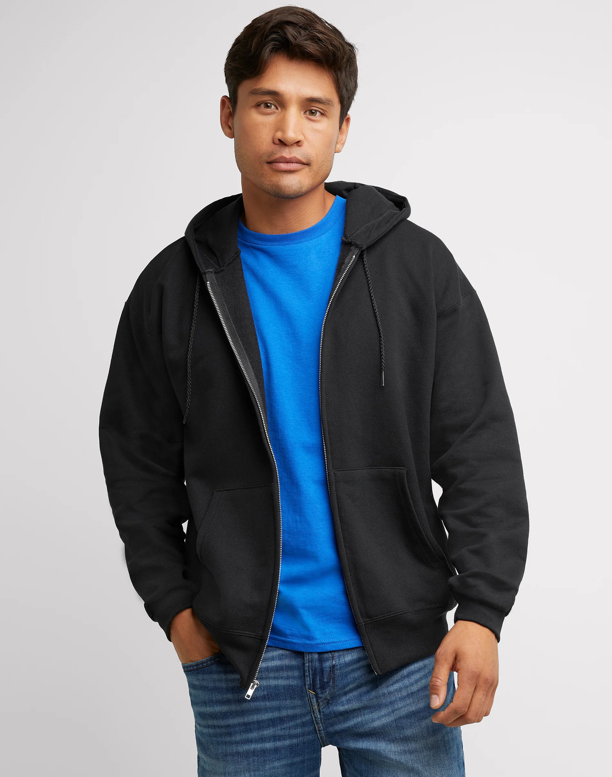 Hanes Full-Zip Hoodie Sweatshirt Ultimate Men's Heavyweight Hood Fleece sz S-3XL