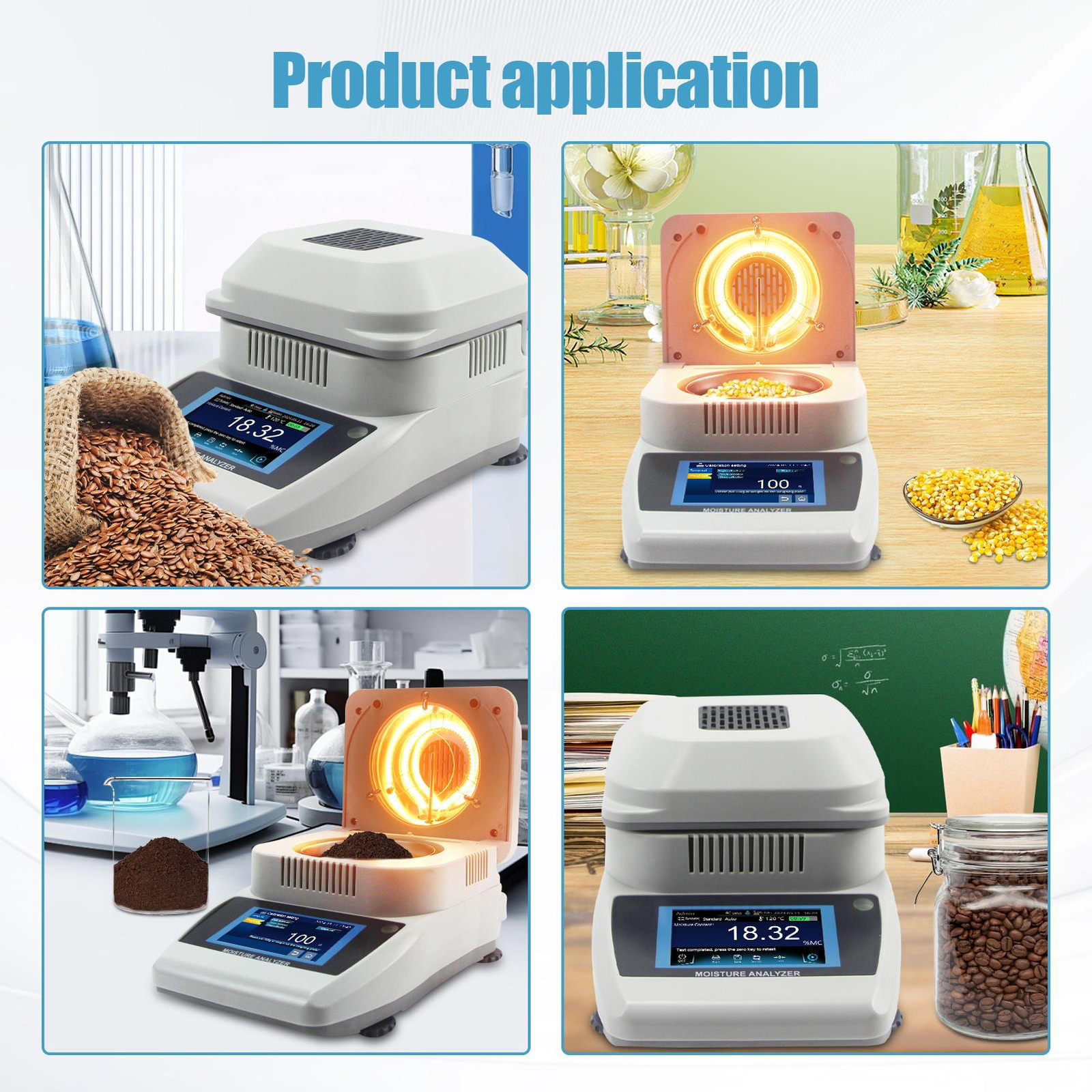Lab Moisture Analyzer Rapid Moisture Tester Halogen Heating Moisture Meter 110V