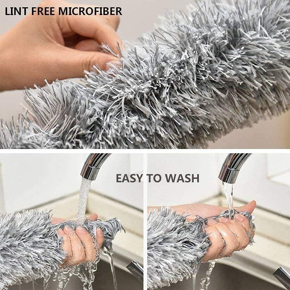 Microfiber Feather Duster Extendable Duster with 100 Inches Extra Long Pole Bend