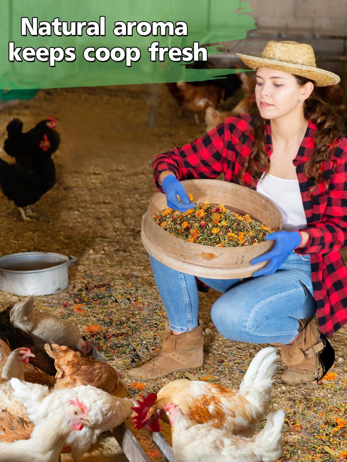 21 Oz Chicken Nesting Herbs - Natural Nesting Box Feed Herbs in 6 Dried Flowe...
