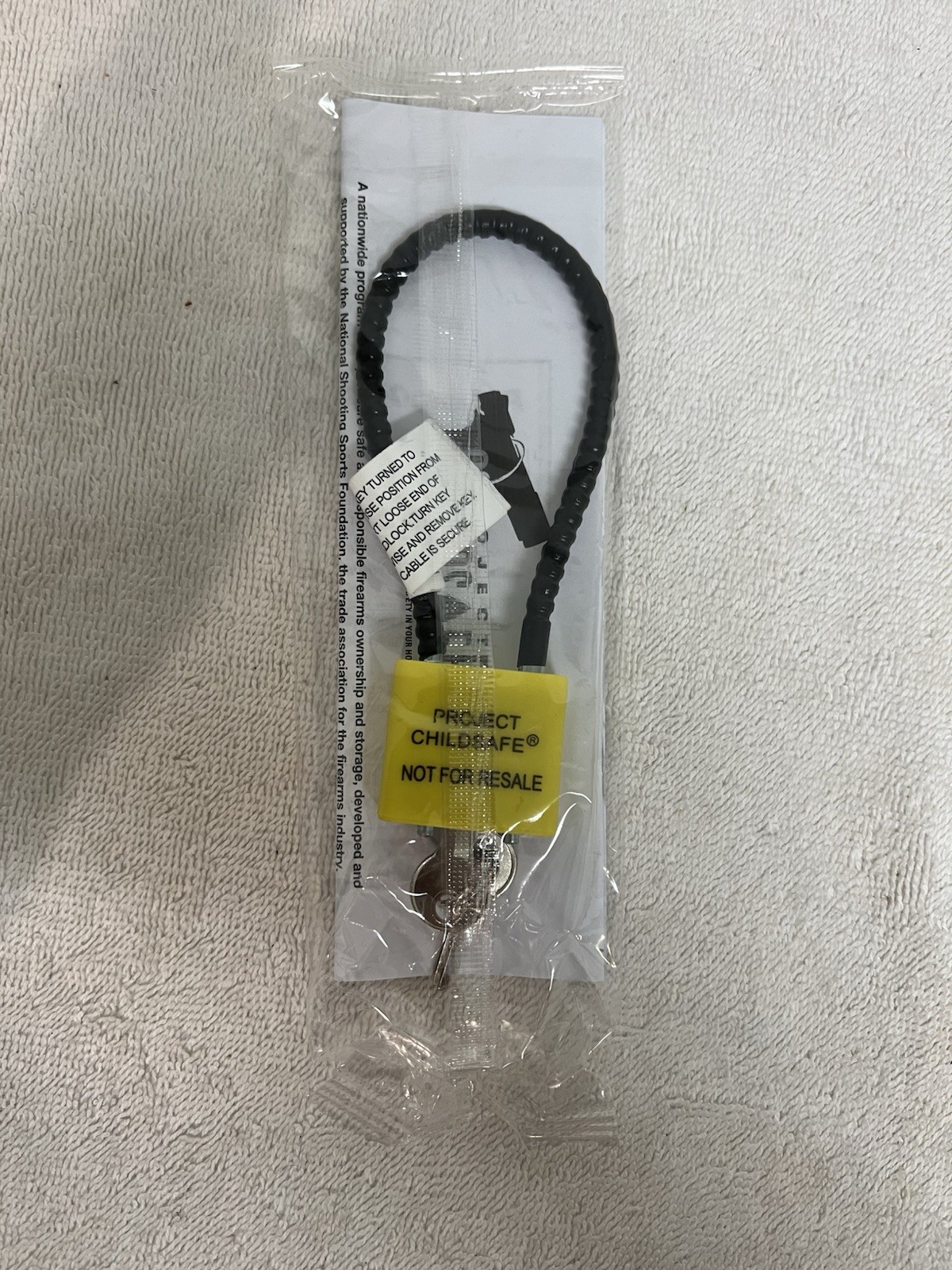 Project Child Safe - Black Cable Gun Lock With 2 Keys - Brand New Factory Sealed