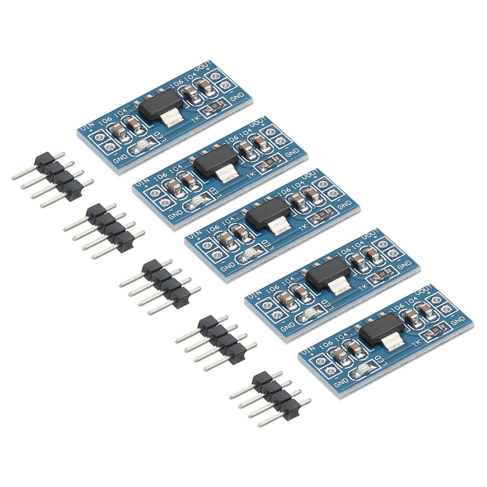 DC Buck Converter AMS1117 4-12V to 1.8V 0.8A Blue with Frequency Pin 5Pcs