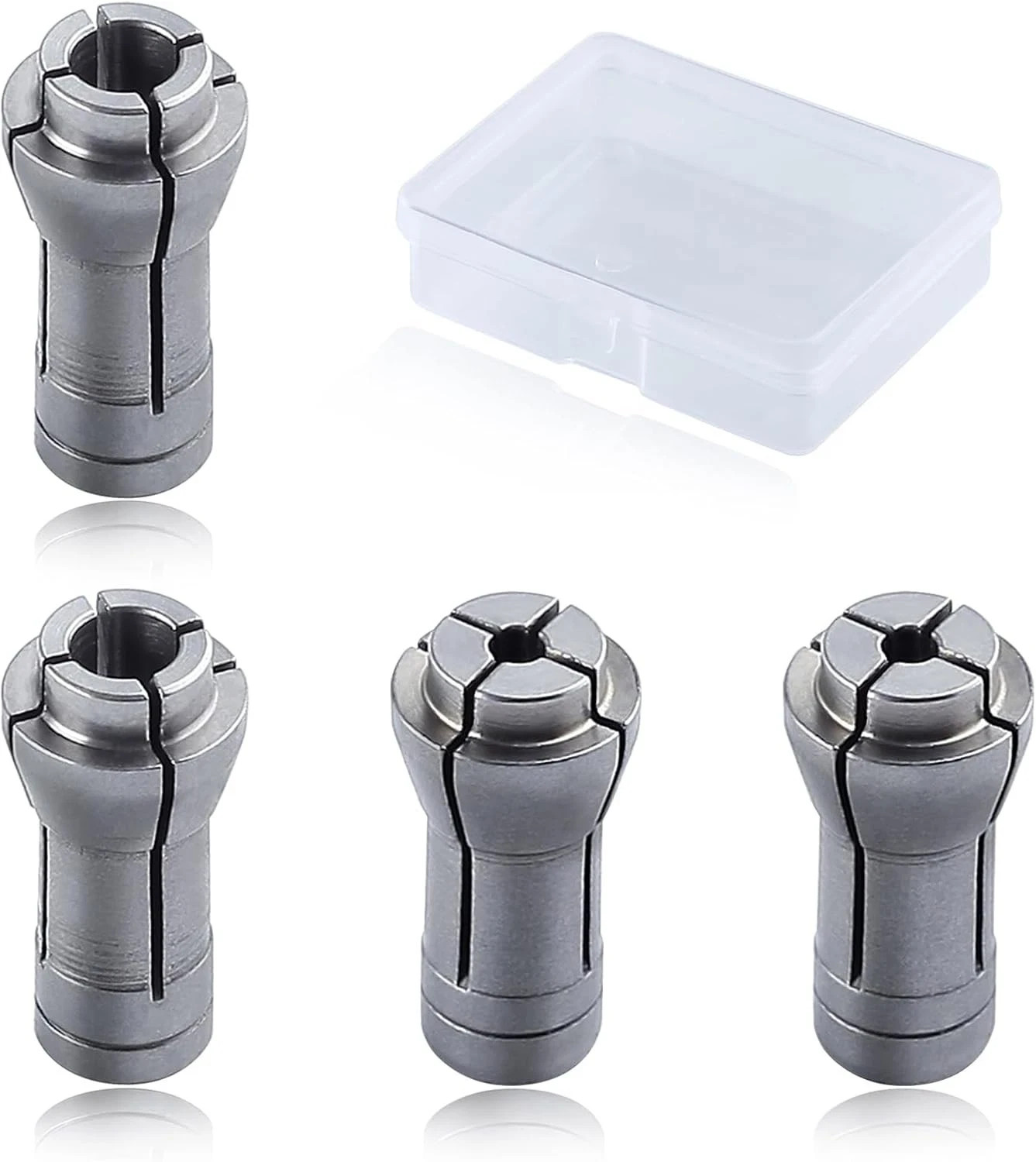 4PCS Die Grinder Collet Adapter Set - 1/4 to 1/8 Collet Adapter, 3mm & 6mm Ch