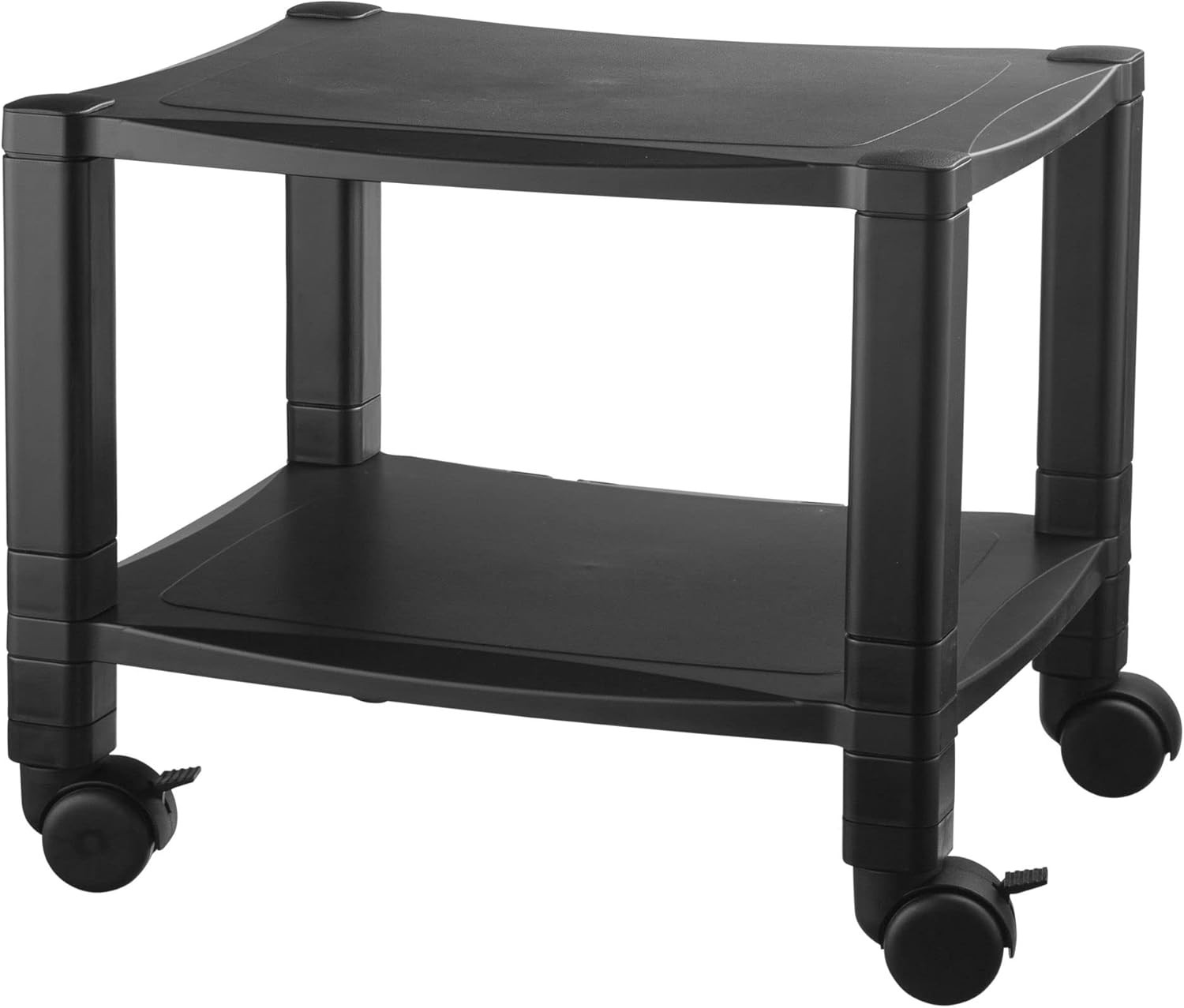 Mobile Printer Stand Cart, 2 Shelf with Drawer, Adjustable Height, Cable Managem