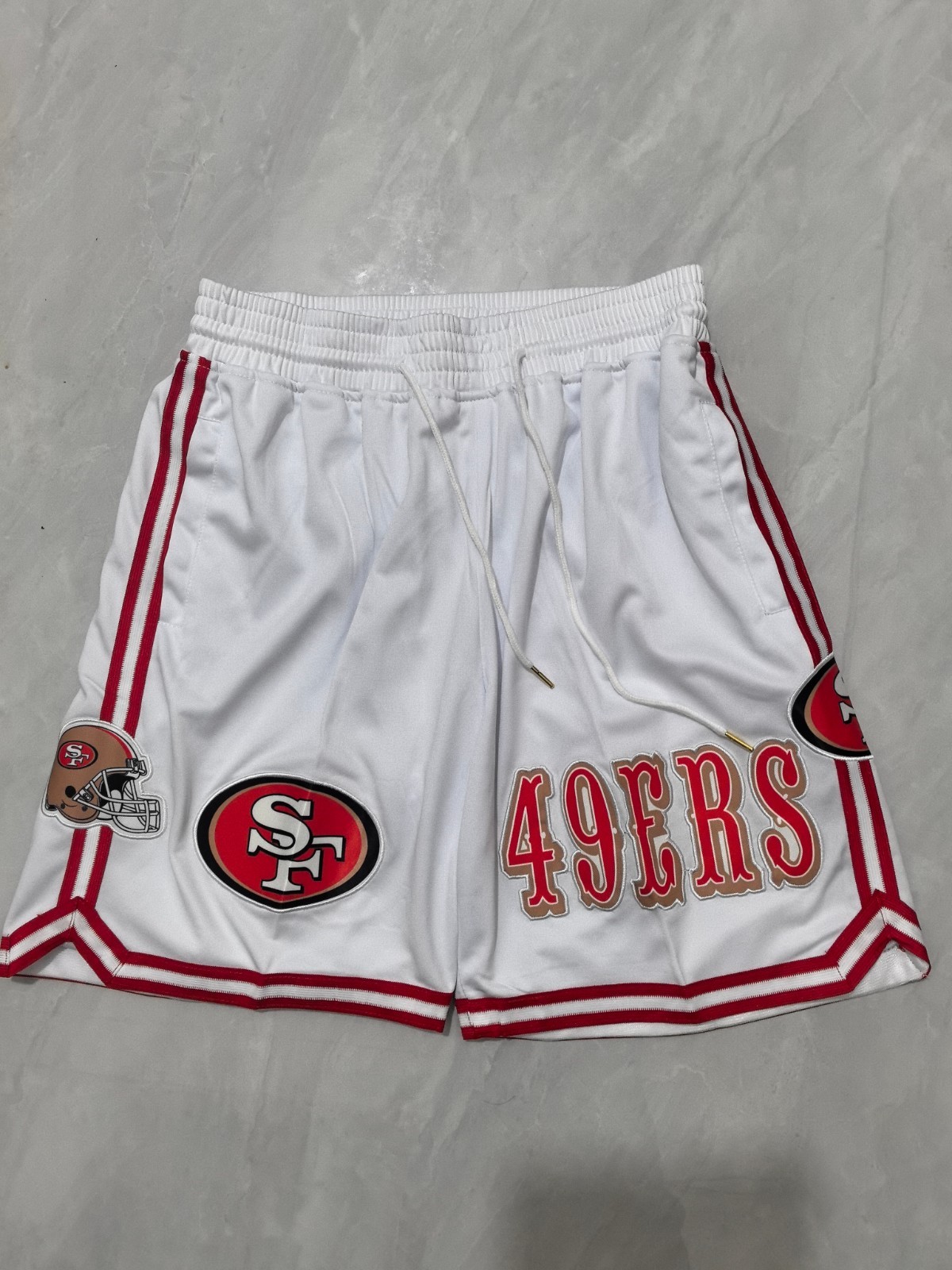 Hot San Francisco 49ers NFL Men White Pockets stitched Shorts