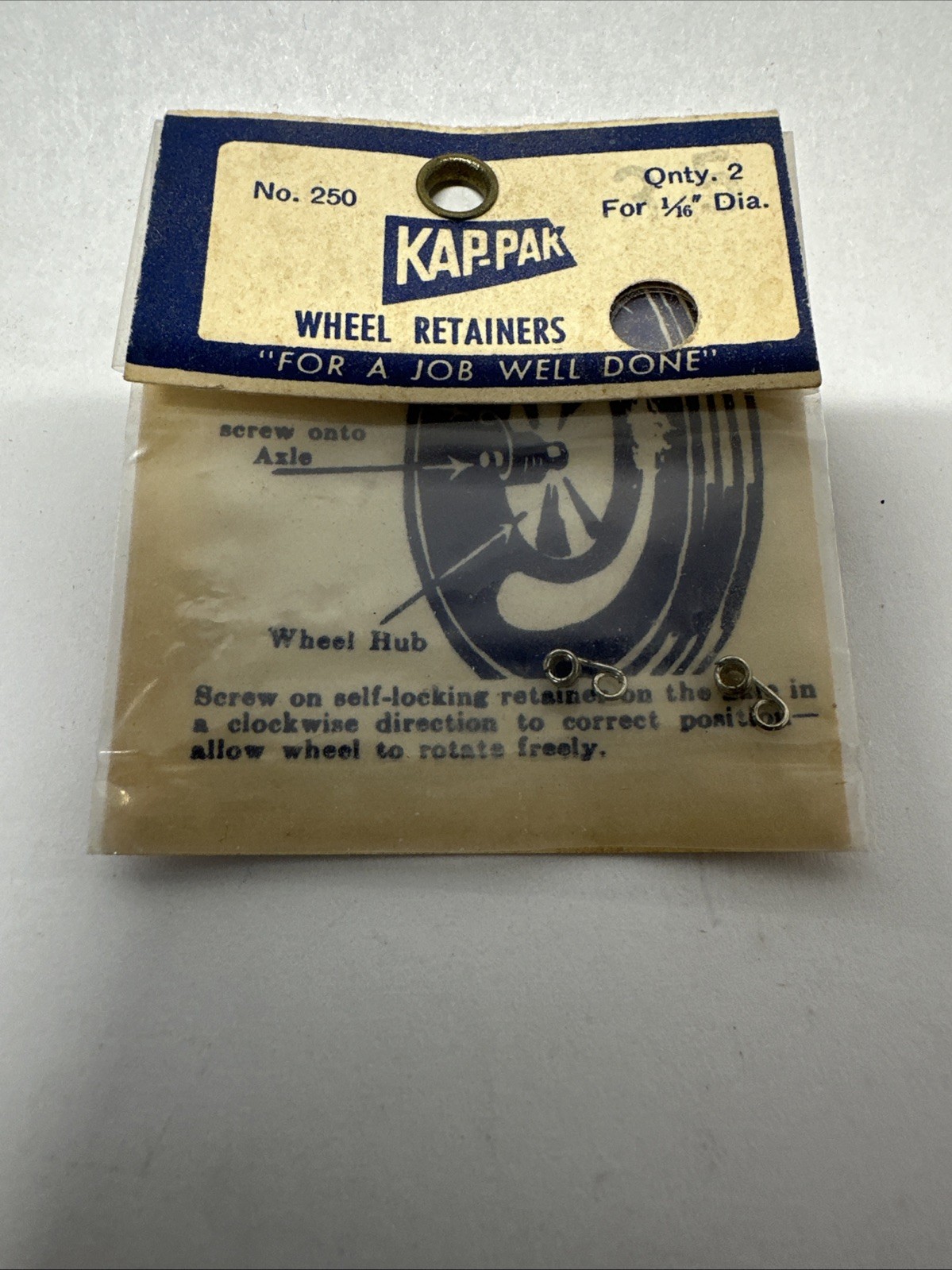 Kap Pak Wheel Retainers #250 For 1/16 Inch Diameter Vintage NOS