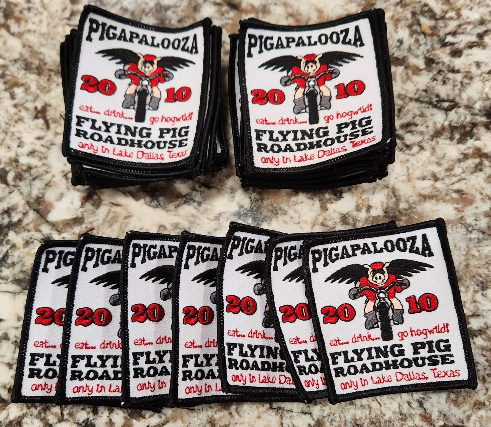 2010 PIGAPALOOZA PATCH FLYING PIG ROADHOUSE Lake Dallas 2.75"W x 3"H BIKER, VEST