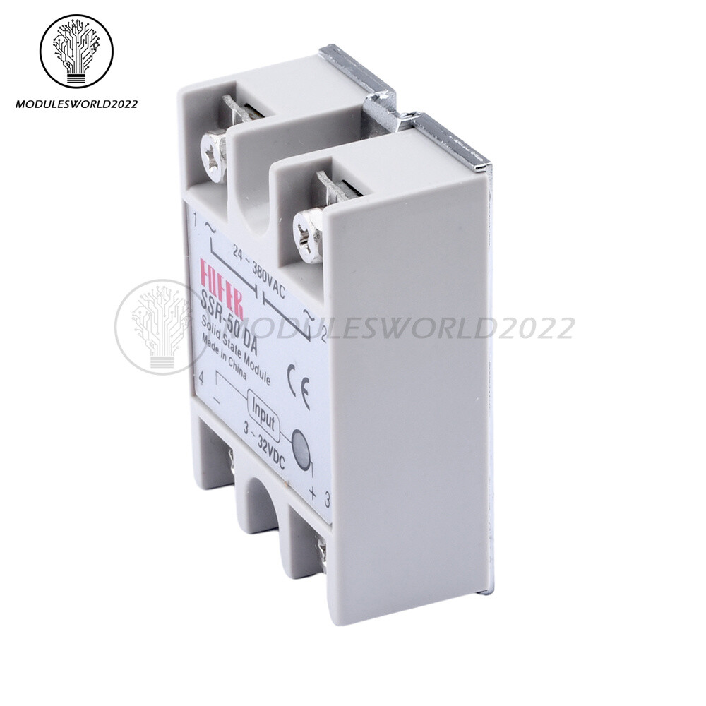 SSR-50DA 3V~32V DC to AC 24V~380V 50A 250V Solid State Relay Module