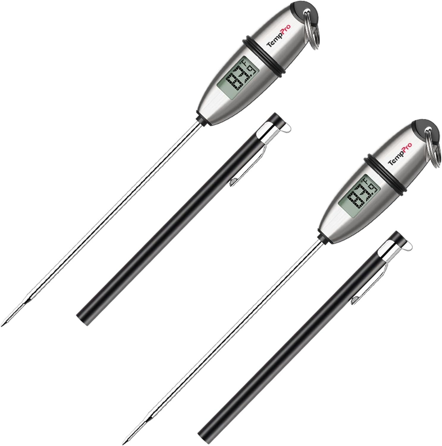 TempPro TP02S (2 Pack) Digital Meat Thermometer for Kitchen BBQ