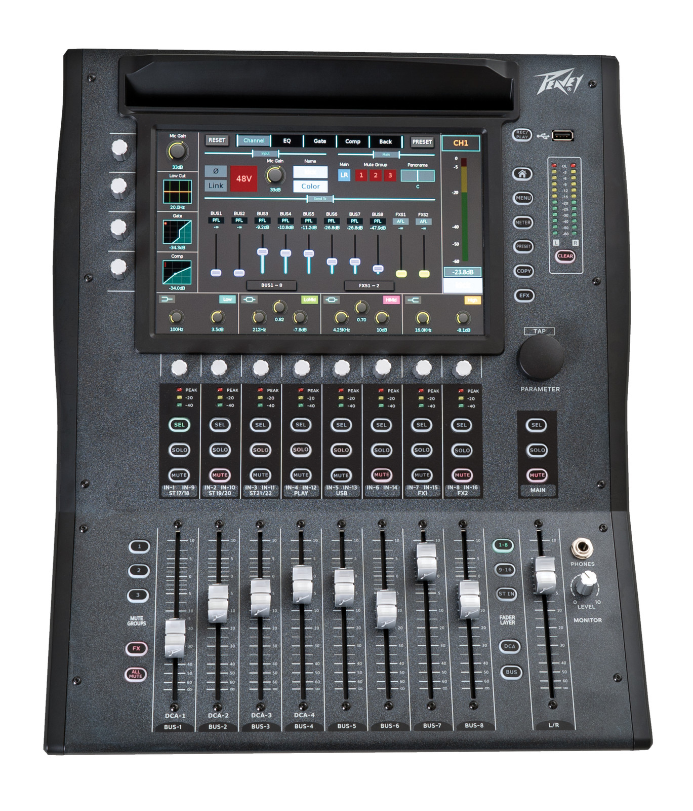 Peavey Aureus 28-Channel Digital Rackmount Mixer 16 Mic Preamps Bluetooth