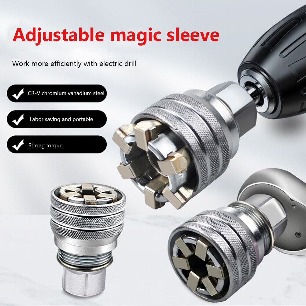 Universal Multi-Function Wrench Socket Adapter Head for 3/8 inch Drive Wrench