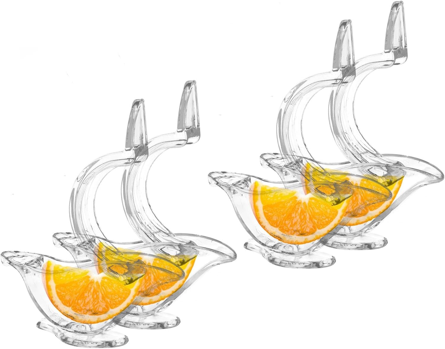 Portable Manual 4-Piece Lemon Squeezer Set - Plastic Citrus Juicer Extractor