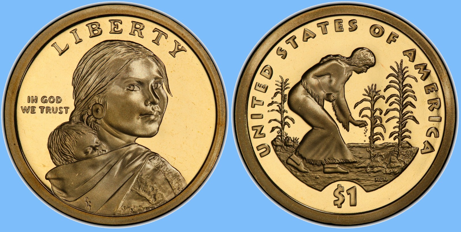 2009 S Native American Sacagawea Dollar ~ Gem Deep Cameo PROOF ~ US Mint Coin!