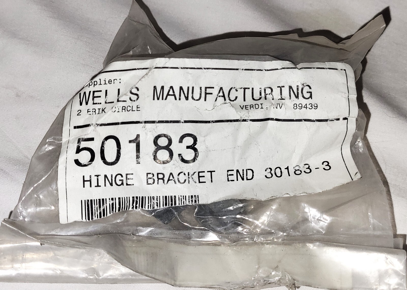 Wells WS-50183 OEM Hinge Bracket, End