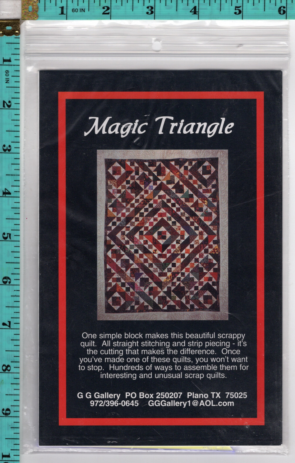 "Magic Triangle" G G Gallery Quilting Pattern/Inst. Pack w/Plastic Template NEW!