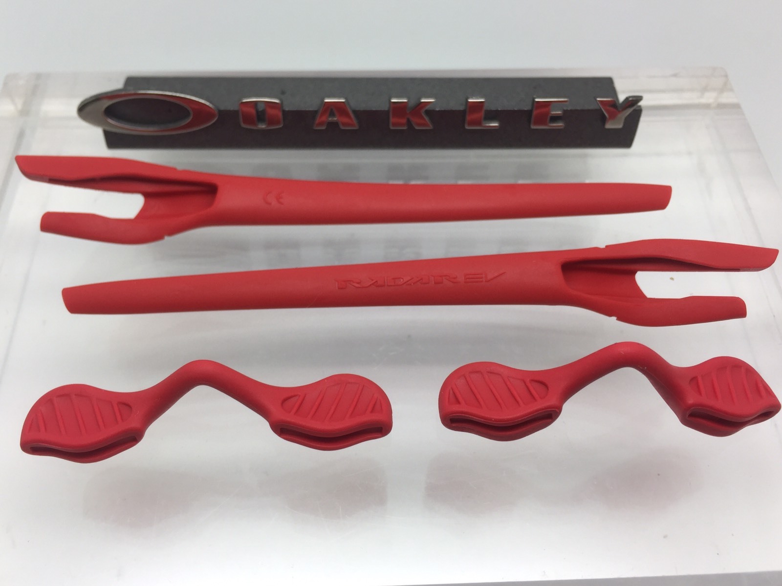 AUTHENTIC OAKLEY RADAR EV EVOLUTION REDLINE EAR SOCKS NOSE PADS Temple Tips Red