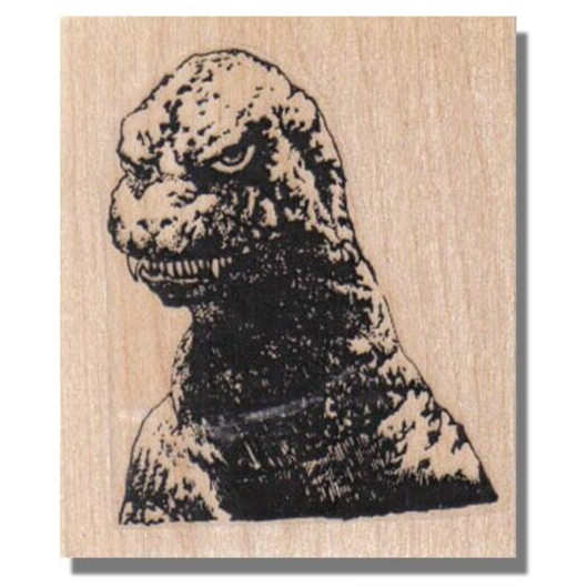 Wood Rubber Stamp, GODZILLA,Horror Movie, Monster, Reptile, Scary, Animal, Japan