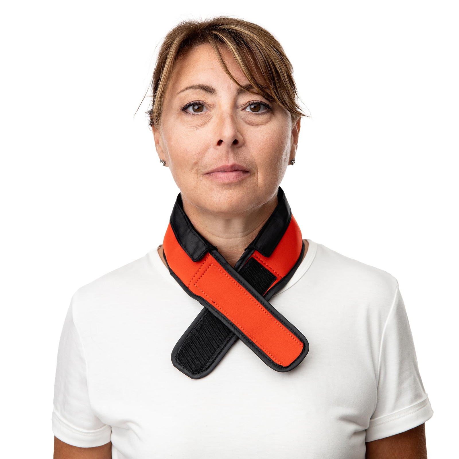 Cooling Neck Wrap Ice Collar Orange Reusable Summer Heat Relief