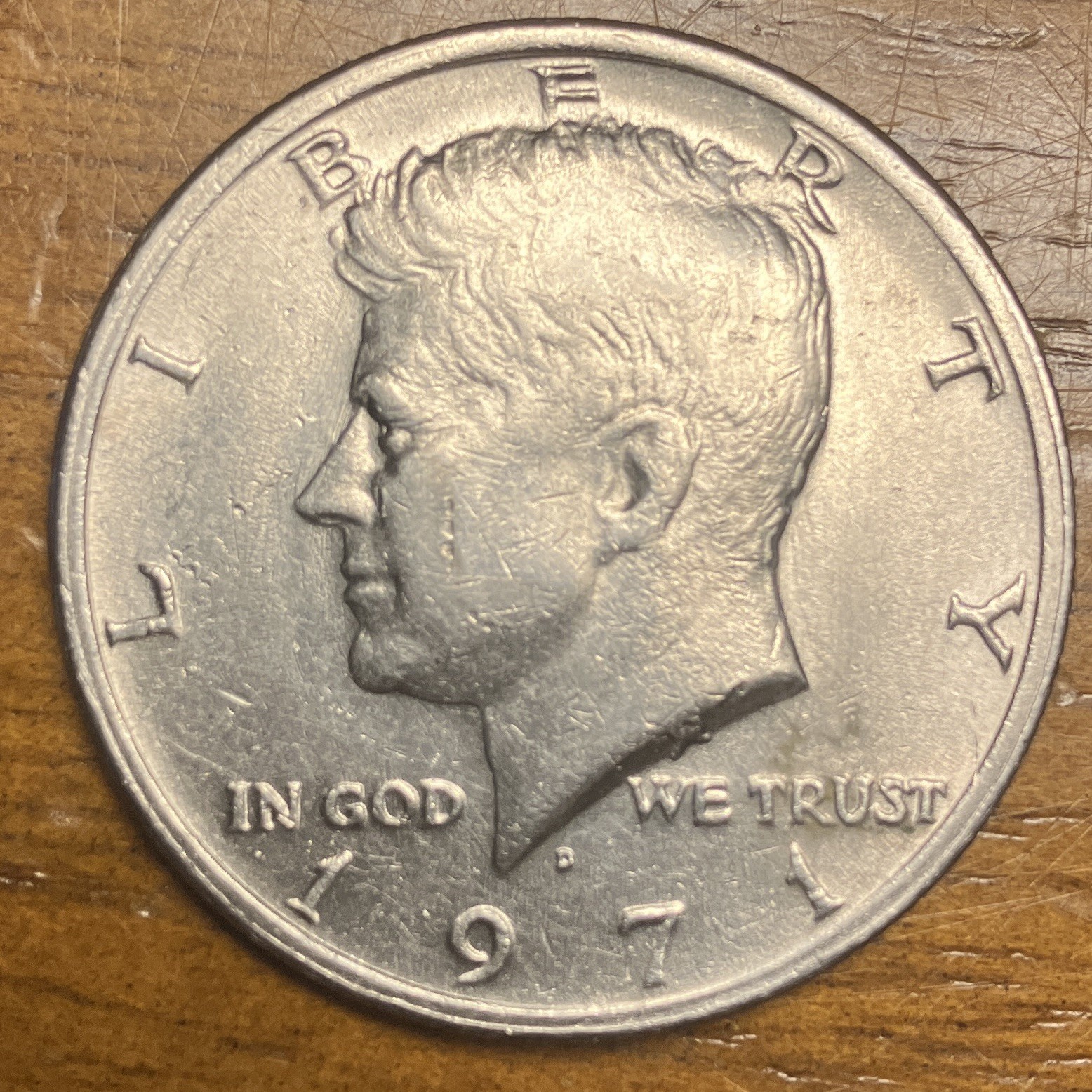 1971-D kennedy half dollar coin