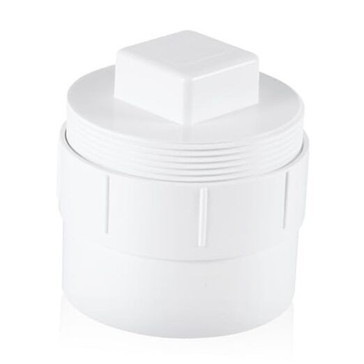6 Inch PVC Sewer Cleanout Adapter with Plug Pipe Fitting, DWV Flush Sewer