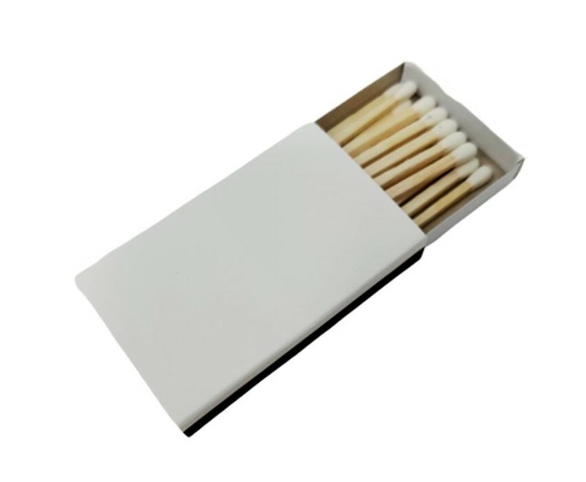 50 White Cardboard Match Boxes with Expedited Shipping