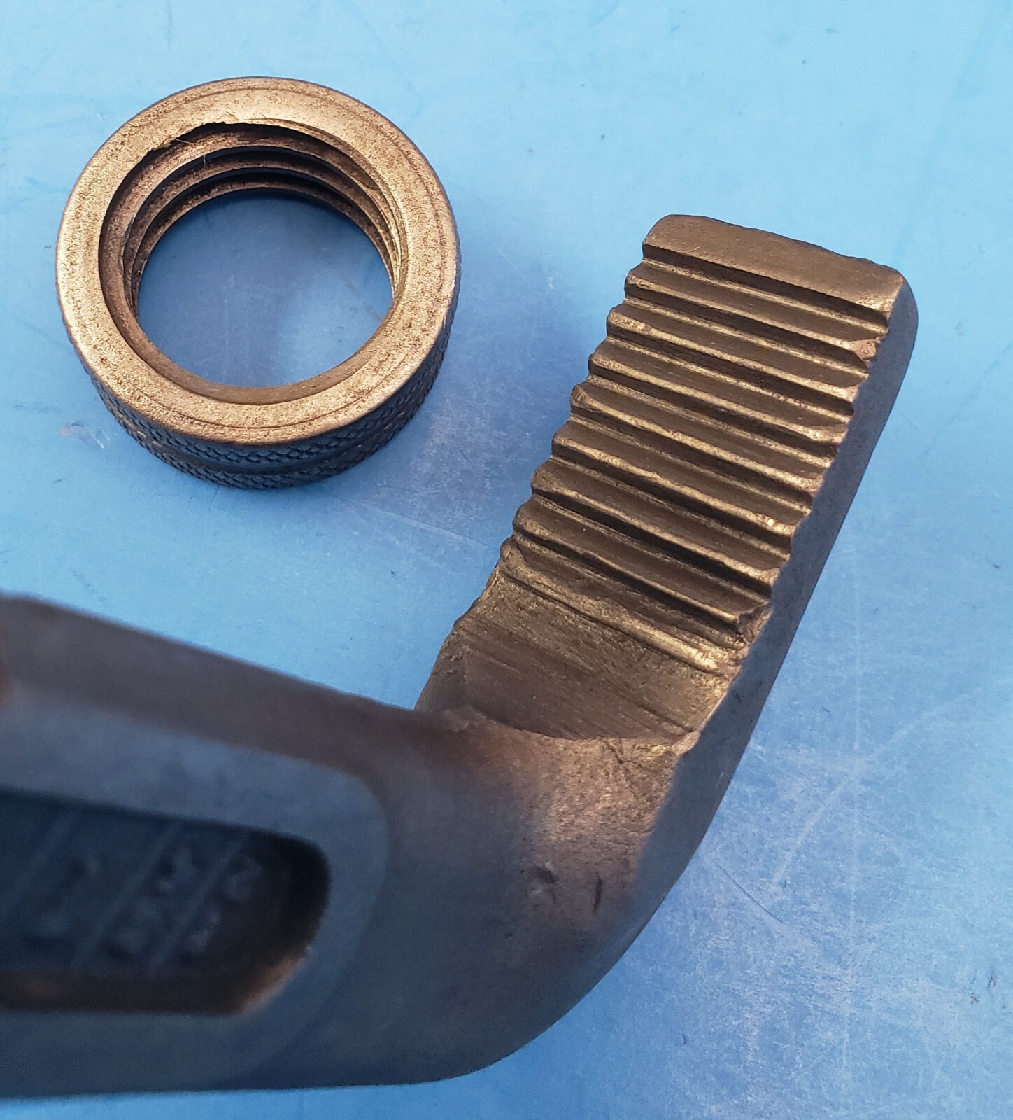 Used Ridgid 12" Inch Hook Jaw Replacement with Ring Nut