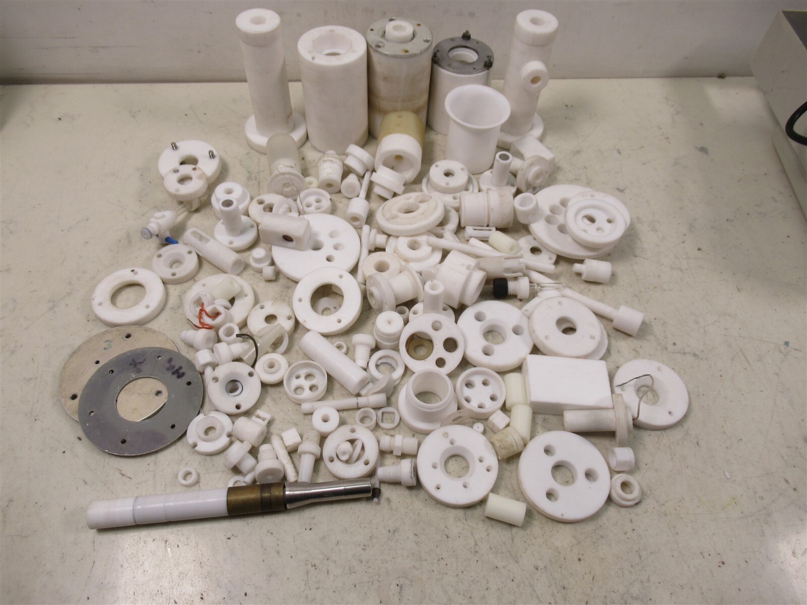 Large Lot of Teflon Medical Laboratory Test Tube Holders and Accessories Stopper