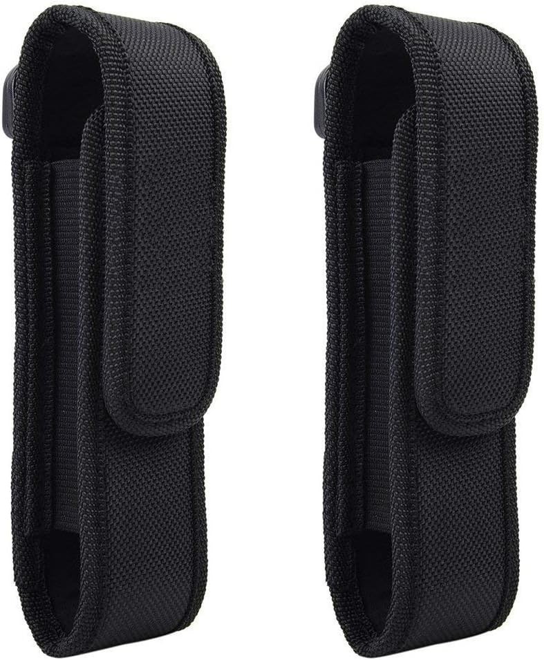 2 Pcs Flashlight Holster Pouch Holder Flash Light Belt Pouch Carry Case for 5...