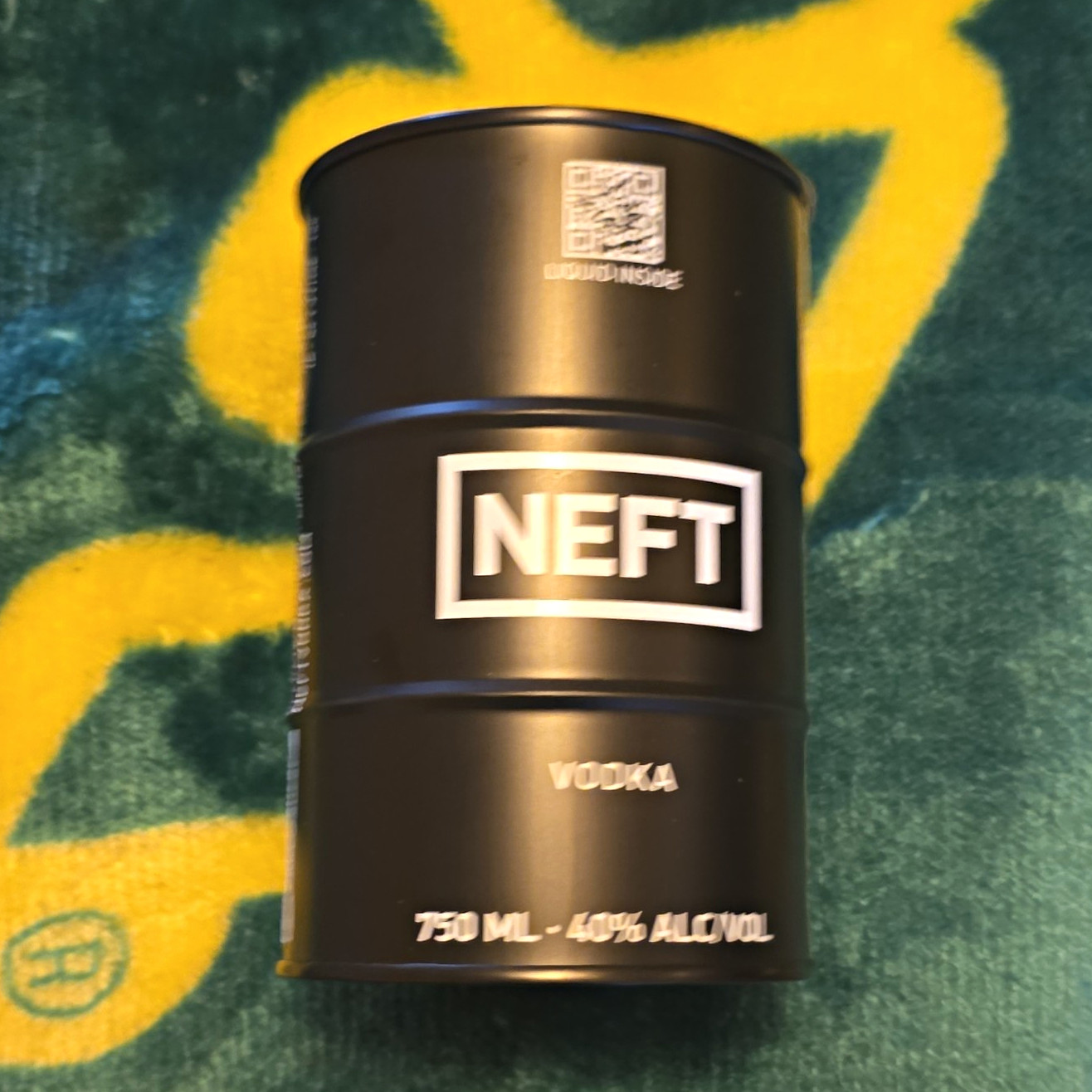 NEFT Vodka 750 ml Black Collectible Liquor Bottle Container