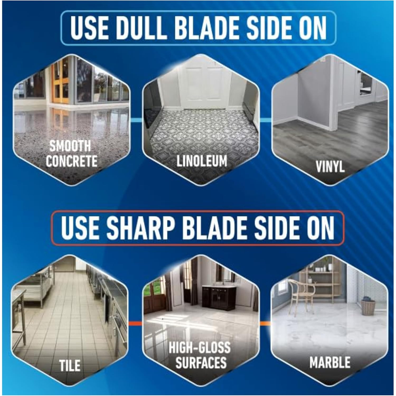 4” Professional Floor Scraper Replacement Blades, 10 Pack, Dual-Sided Adhesive C