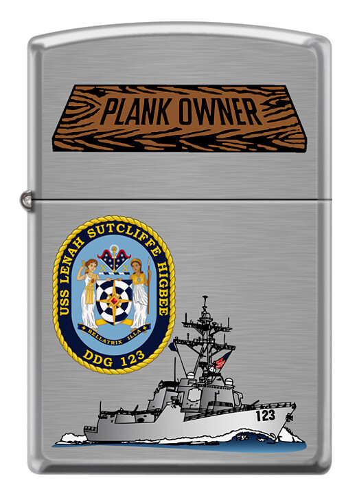 USS Lenah S. Higbee (DDG-123) Destroyer Zippo MIB PLANKOWNER Brushed Chrome