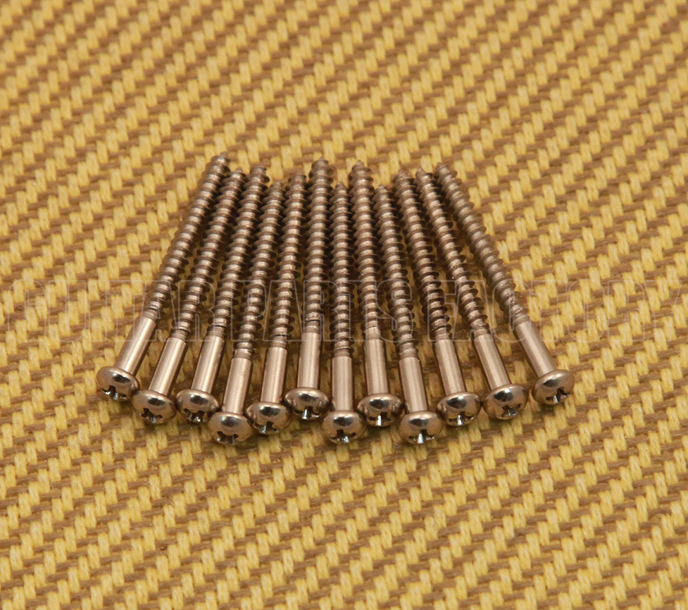 002-7035-049 (12) Genuine Fender Nickel P & Jazz Bass Pickup Mounting Screws