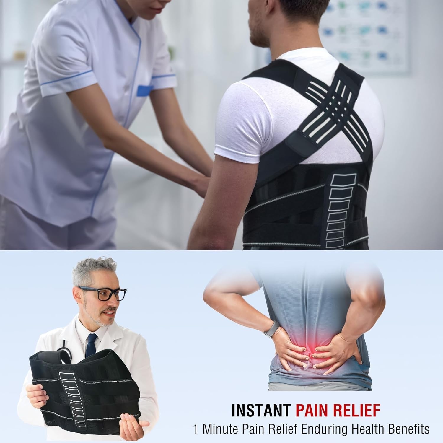 Back Brace Posture Corrector for Women and Men with Spine Vertical Alignment ...